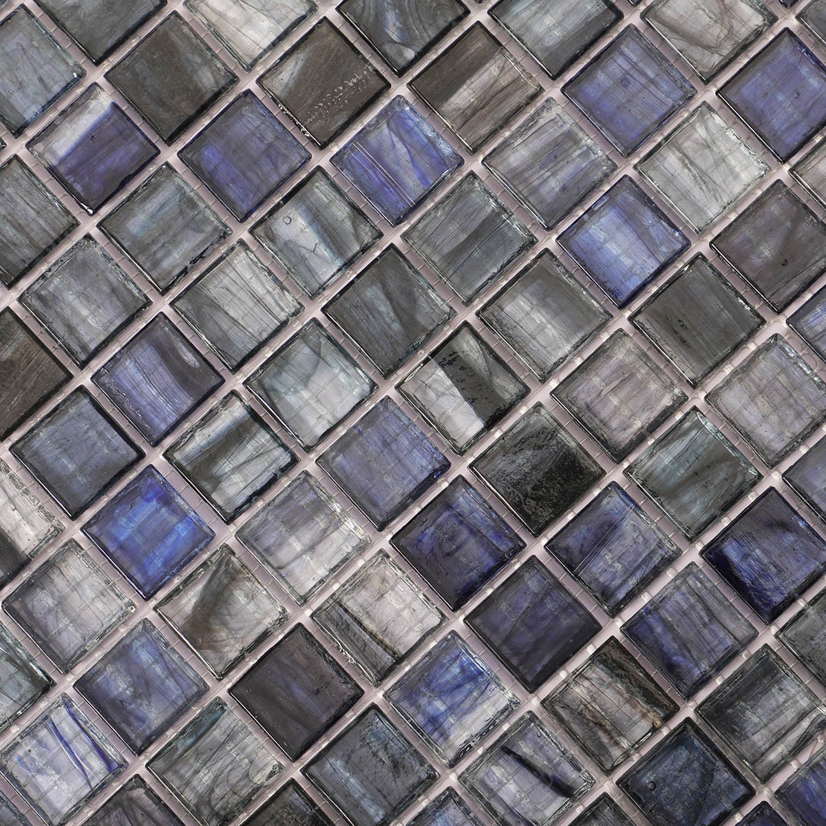 Translucence Blue and Grey Fired Earth Glass Mosaic Tile 23mm*23mm