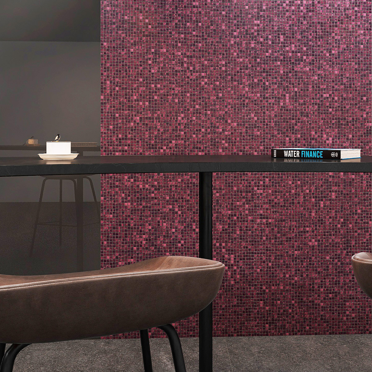 Glossy Purple Foil Glass Mosaic Tiles