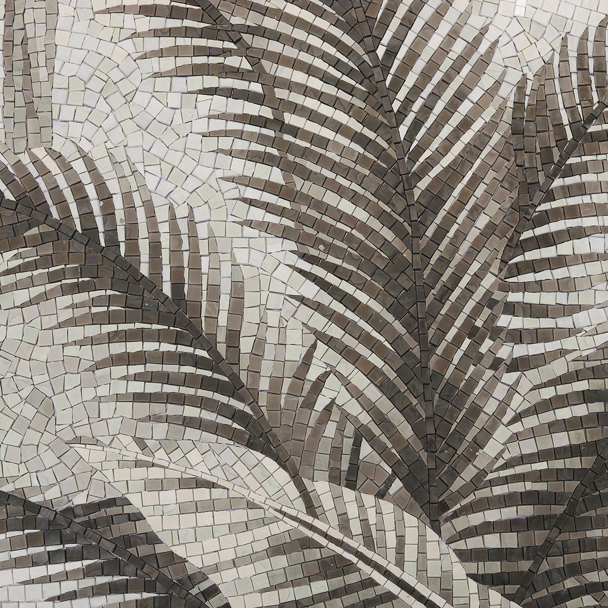 Close-up of Leaf Detail in Coconut Tree Mosaic Tile