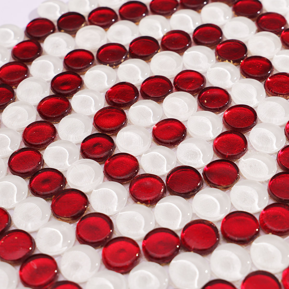 Detailed close-up of the hexagonal mosaic, focusing on the surface and texture