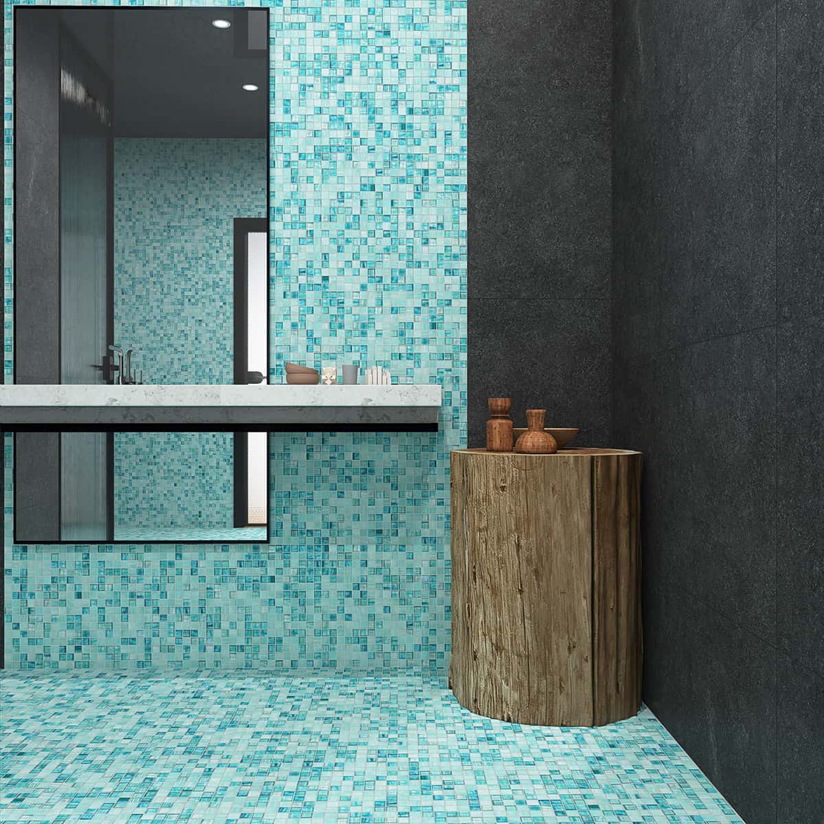 Translucence Bright Green  Glass Mosaic Pool Tile