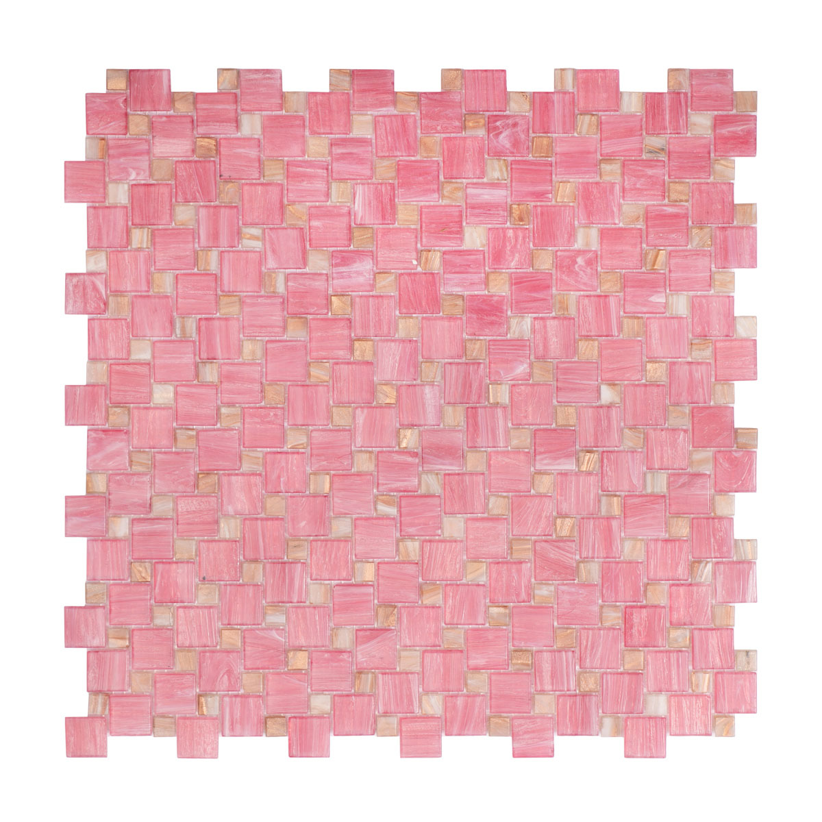 Pink Windmill Pattern Glass Mosaic Tiles