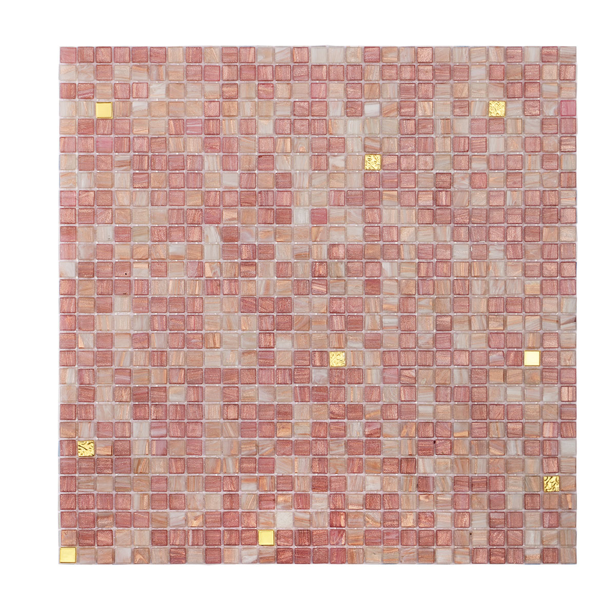Pink Mixed 24K Gold Mini Micro Glass Mosaic Tiles 