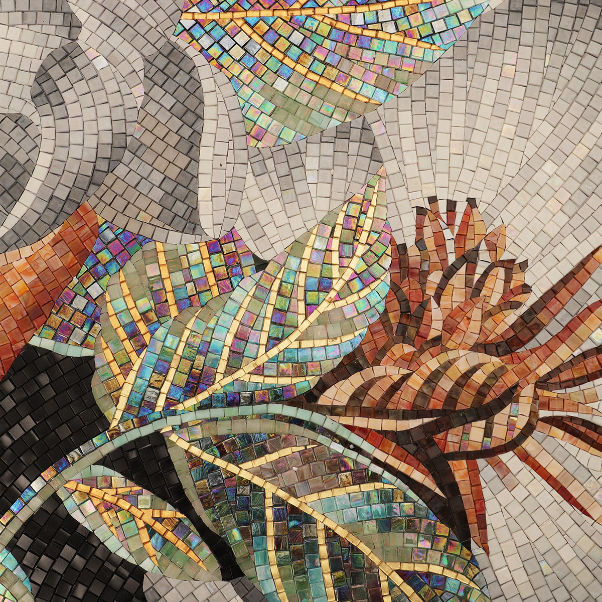 Vibrant Colors on Customized Flower Glass Mosaic Tile