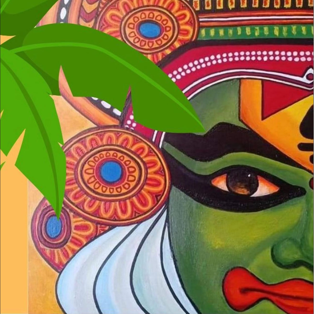 Full View of Glass Art Mosaic Wall Mural with Human Figures