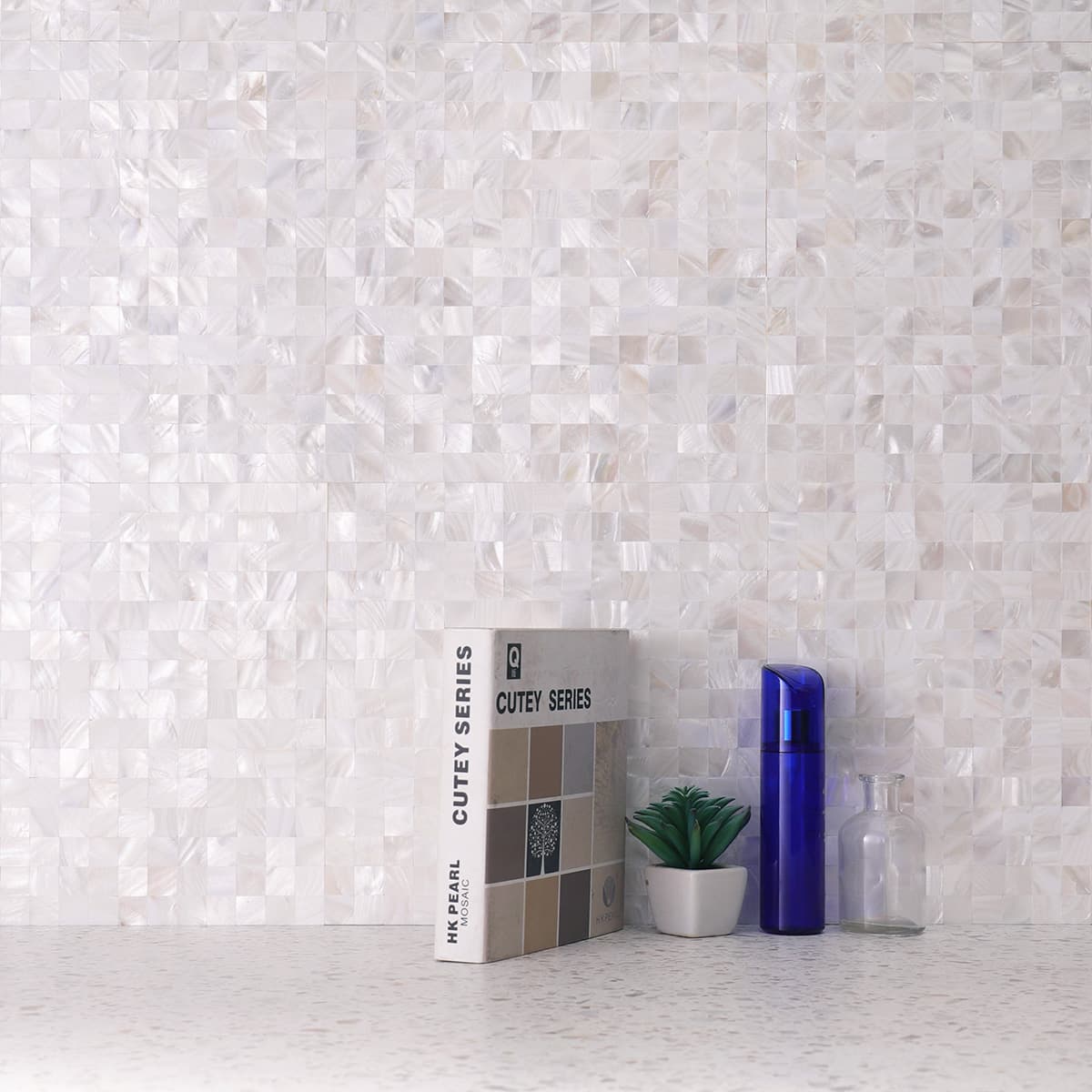 White Mother Of Pearl Tight Joints Mosaic Pearlescent Tile 