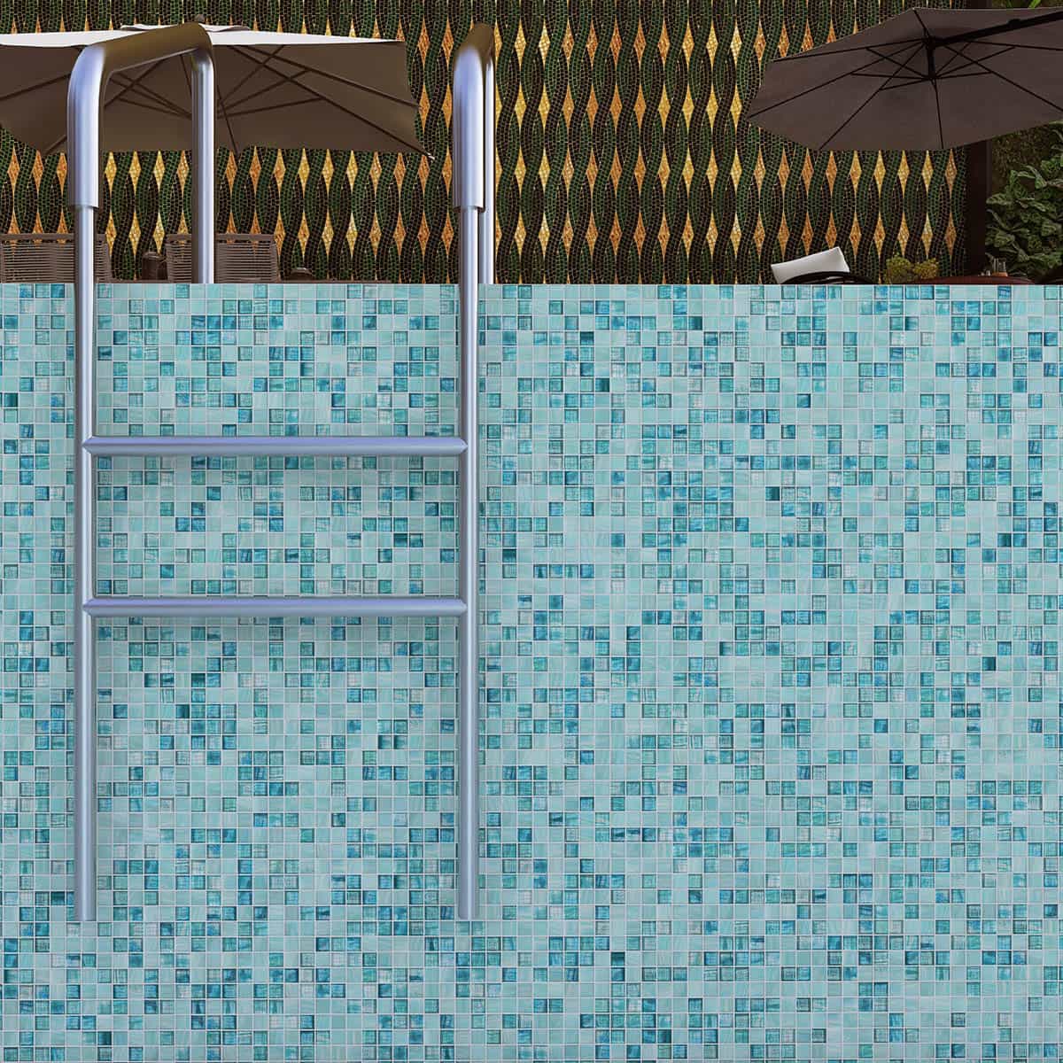 Translucence Bright Green  Glass Mosaic Pool Tile