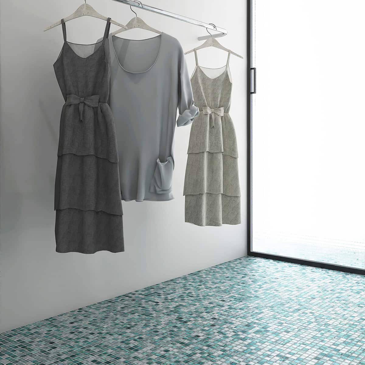 Amber Mineral Green Glass Mosaic Tile For Floor and Pool 