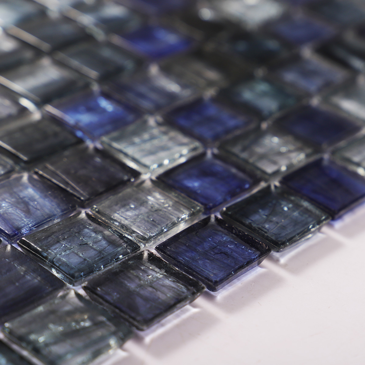 Translucence Blue and Grey Fired Earth Glass Mosaic Tile 23mm*23mm