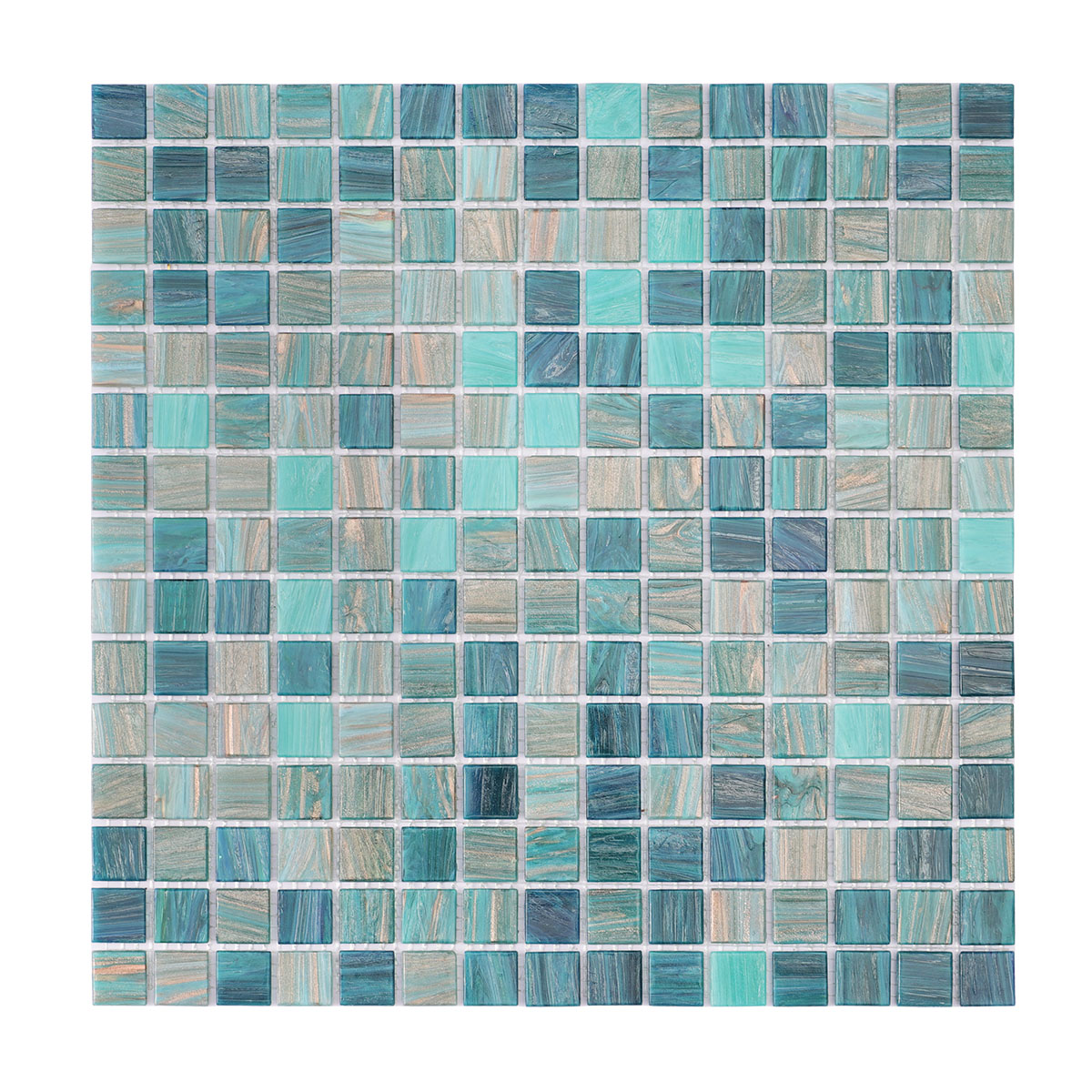 Blue Green Glass Mosaic Tiles 20mmX20mm