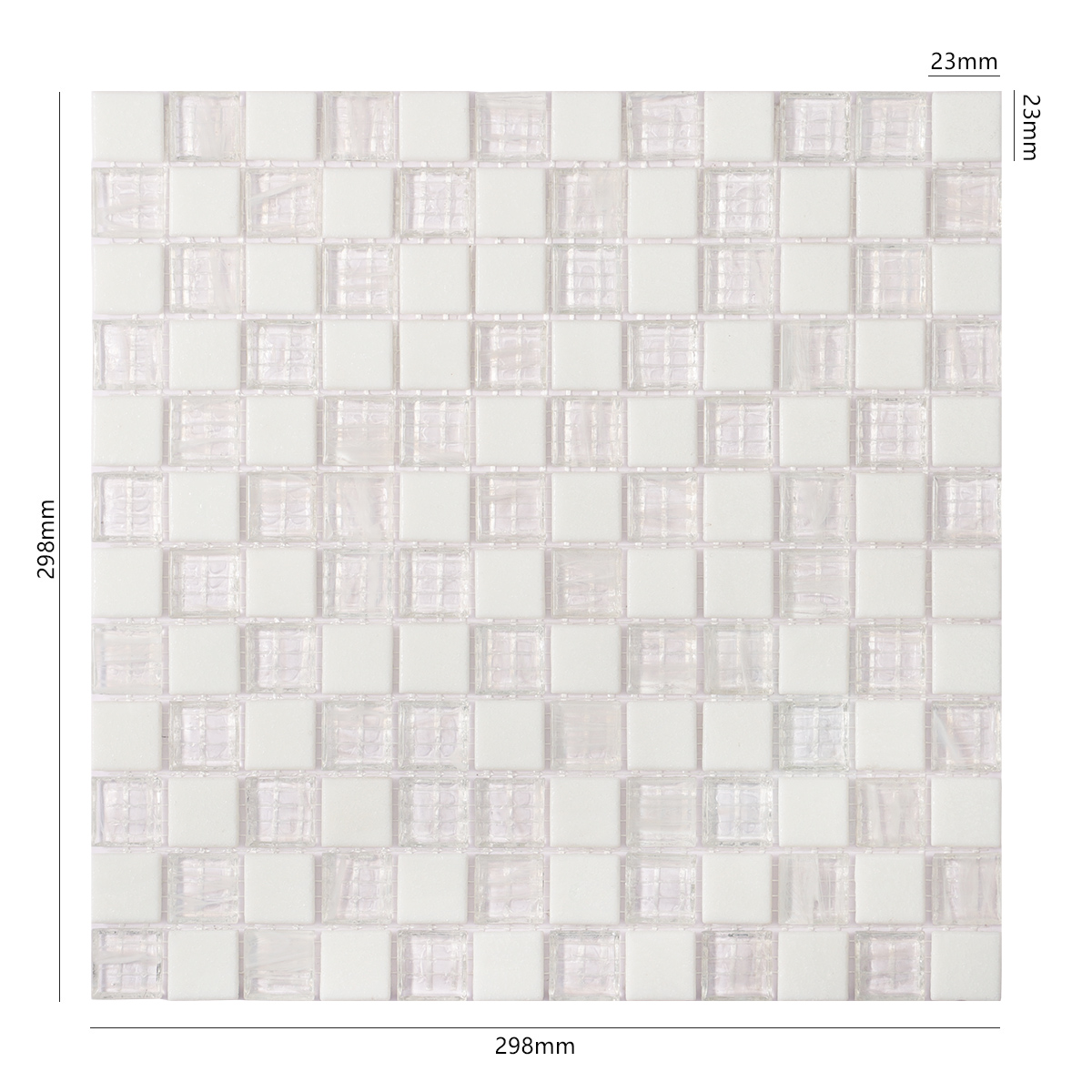 Snow White Glass  Square Shape Mosaic Pool Tile