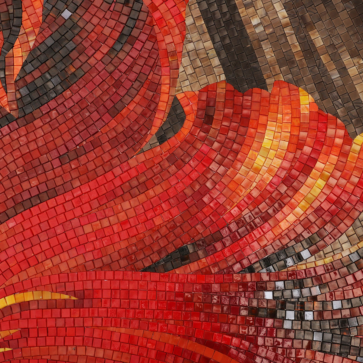 Detailed View of Glass Flower Petal Mosaic Texture