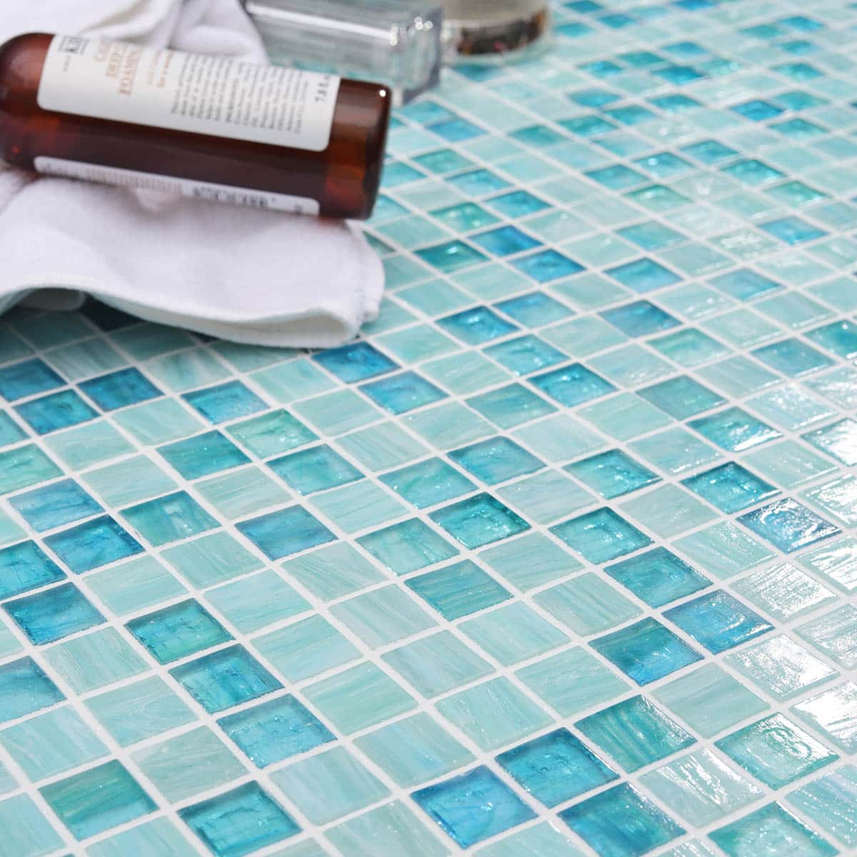 Translucence Bright Green  Glass Mosaic Pool Tile