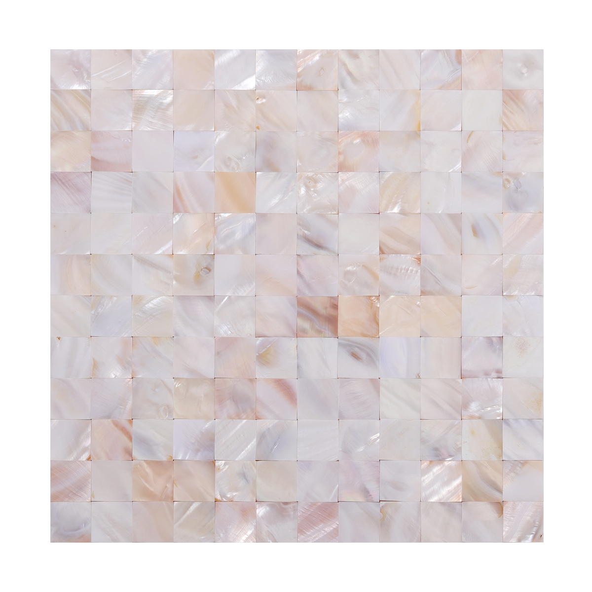Front View of Natural Seashell Mother of Pearl Mosaic Backsplash Tile
