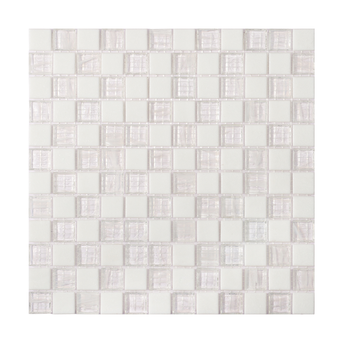 Snow White Glass  Square Shape Mosaic Pool Tile