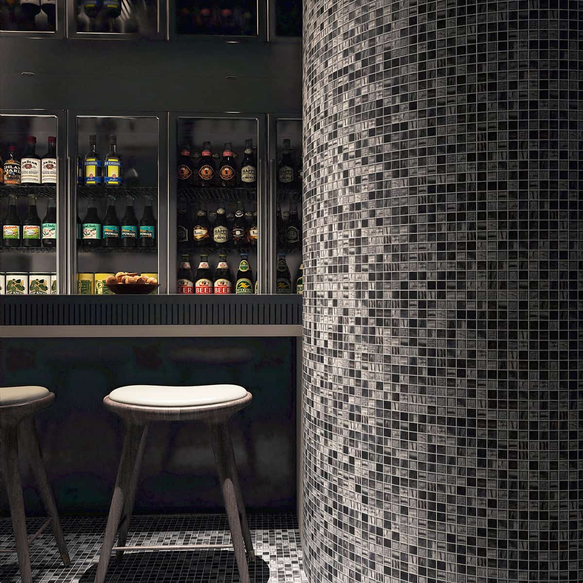 Amber Translucence Gray Glass Mosaic Tile For Pool 