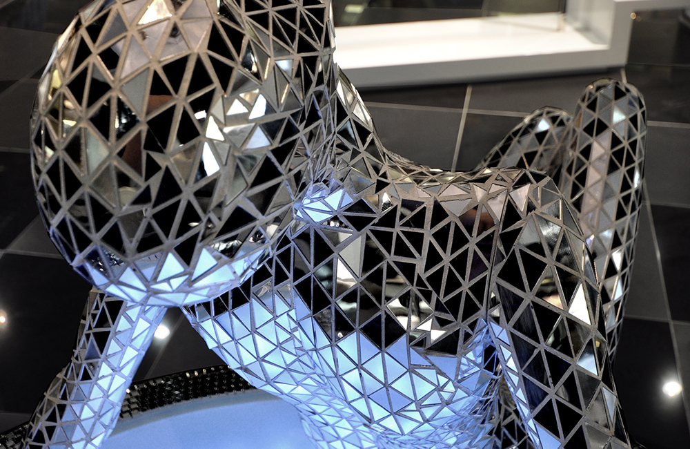 Close-up photo of a Mirror Mosaic Mannequin