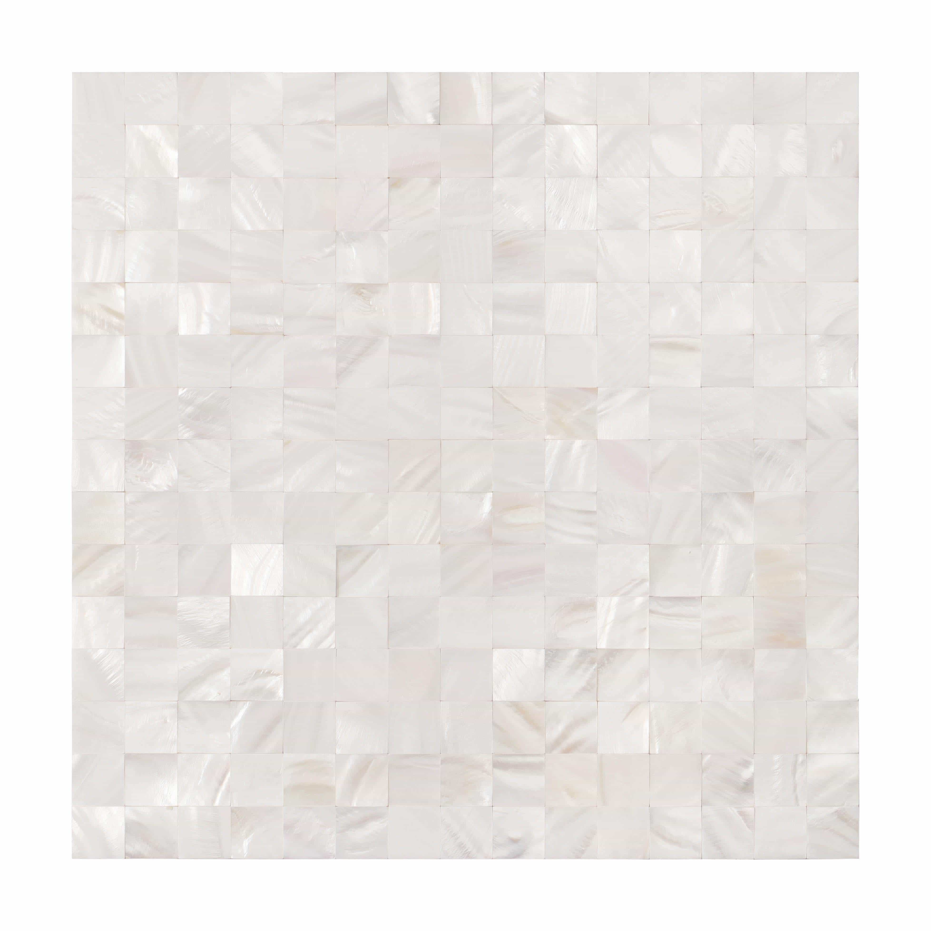 White Mother Of Pearl Tight Joints Mosaic Pearlescent Tile 
