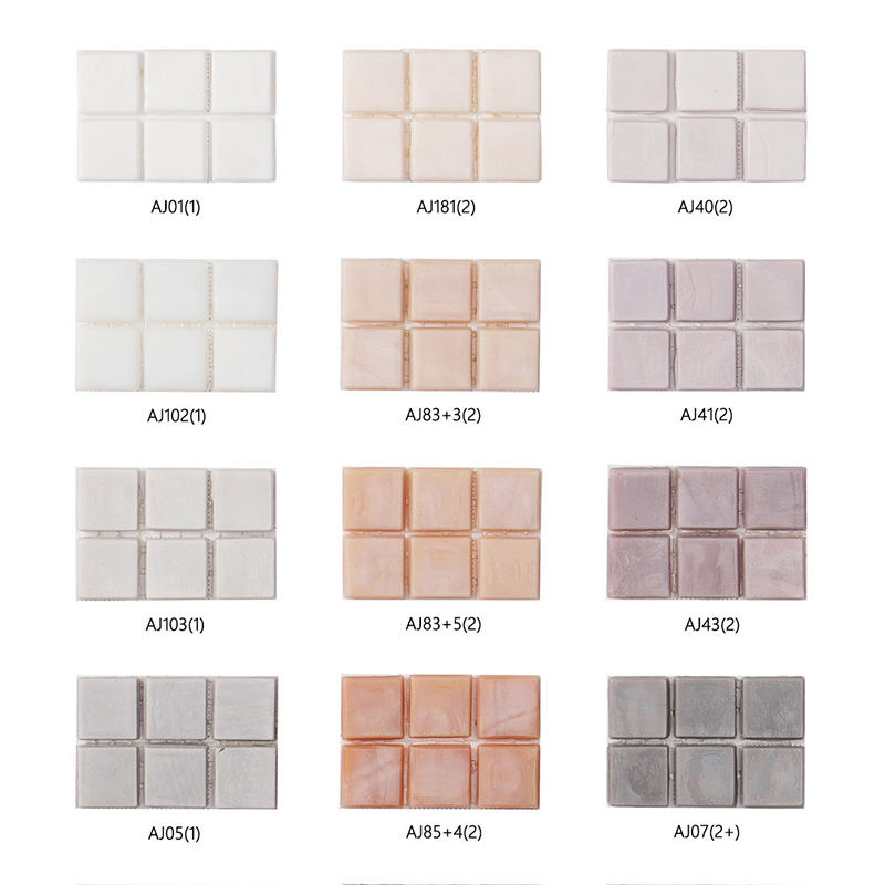 Front view of Candys series mosaic tiles color palettes.