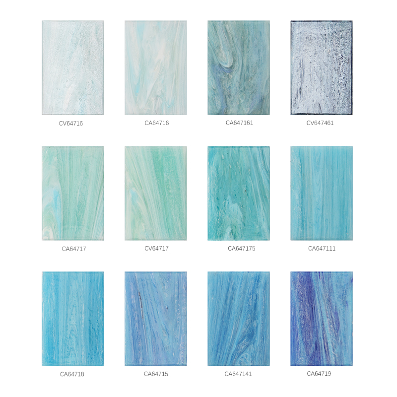 Front view of Large Square series mosaic tiles color palettes.