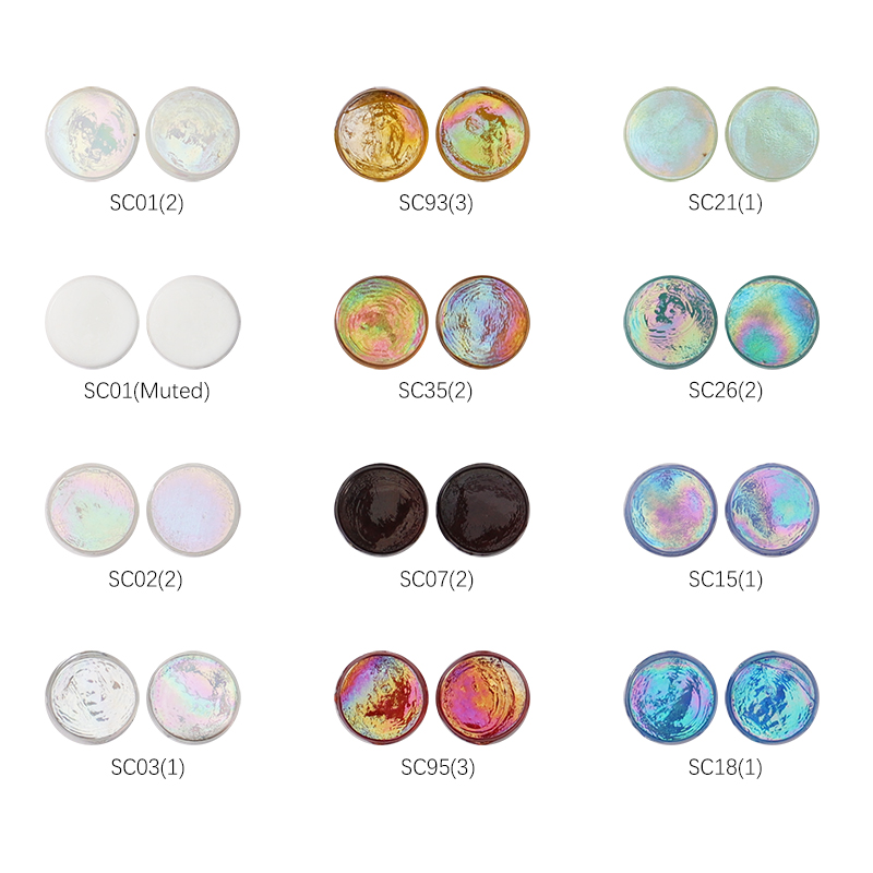 Front view of Penny Round series mosaic tiles color palettes.