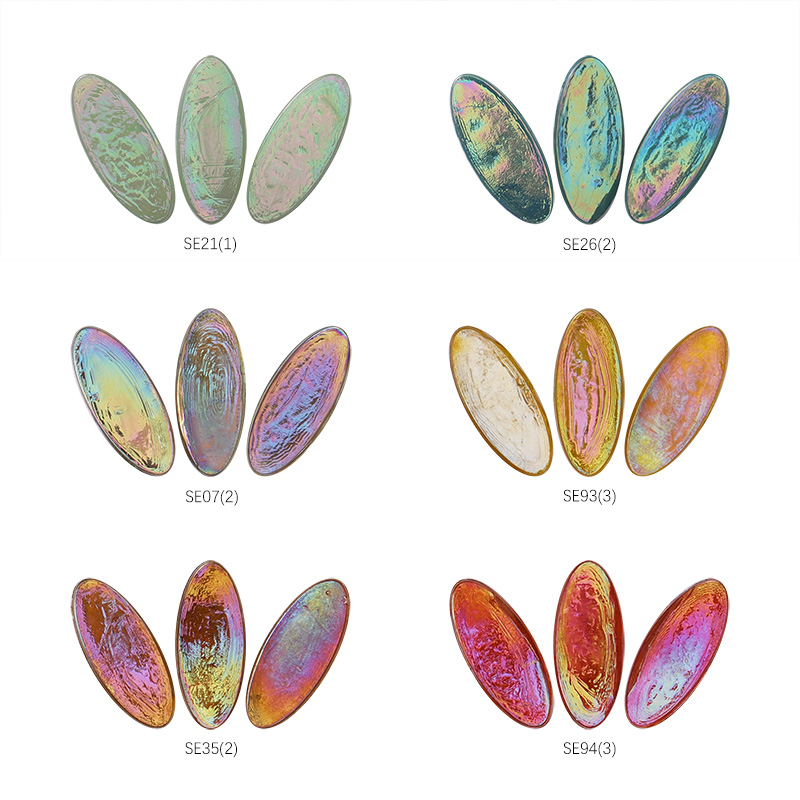 Front view of Oval series mosaic tiles color palettes.