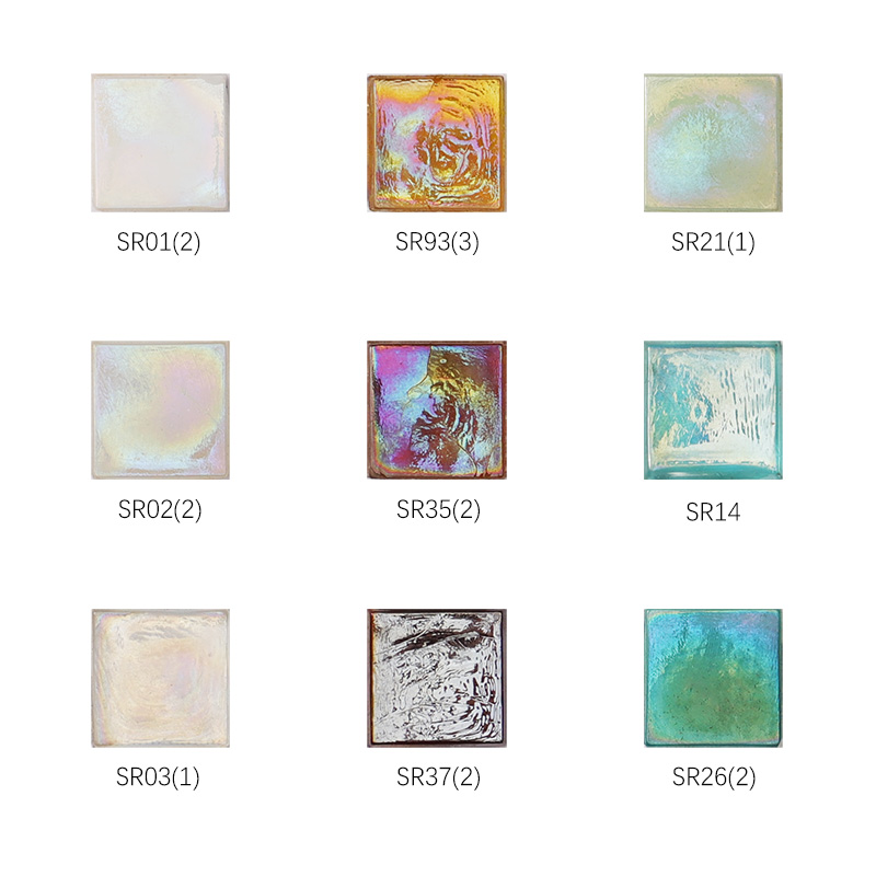 Front view of Square series mosaic tiles color palettes.