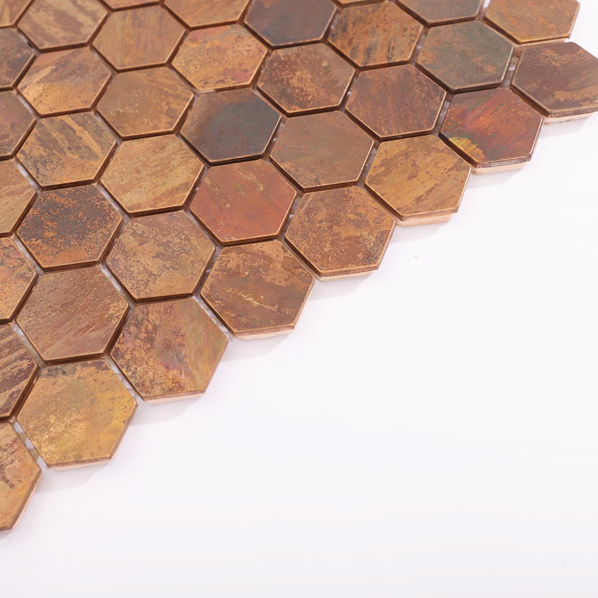 Side view revealing tile thickness and surface depth.