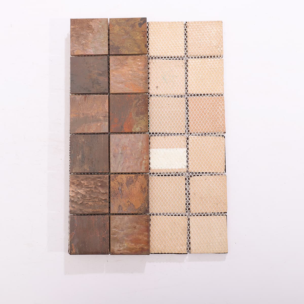 Back mesh of antique copper mosaic tile sheet