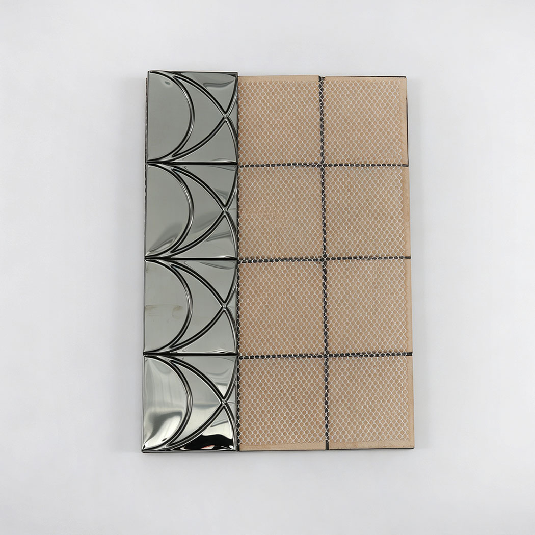 Black mirror stainless steel circle mosaic tile with mesh backing