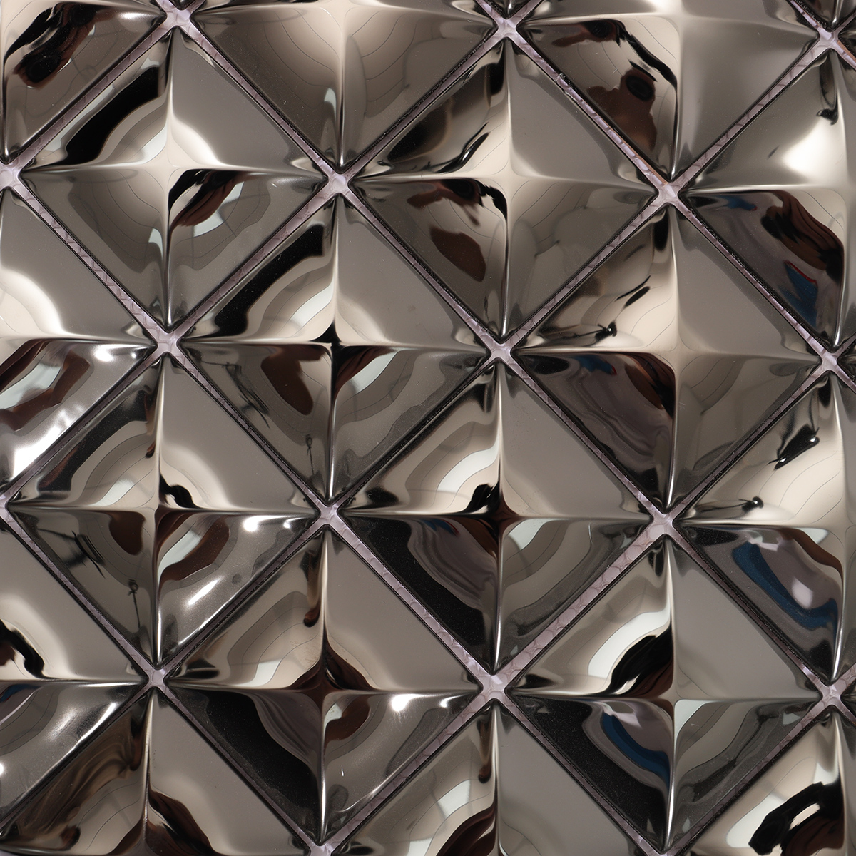 Close-up showcasing the reflective surface and bold geometric design