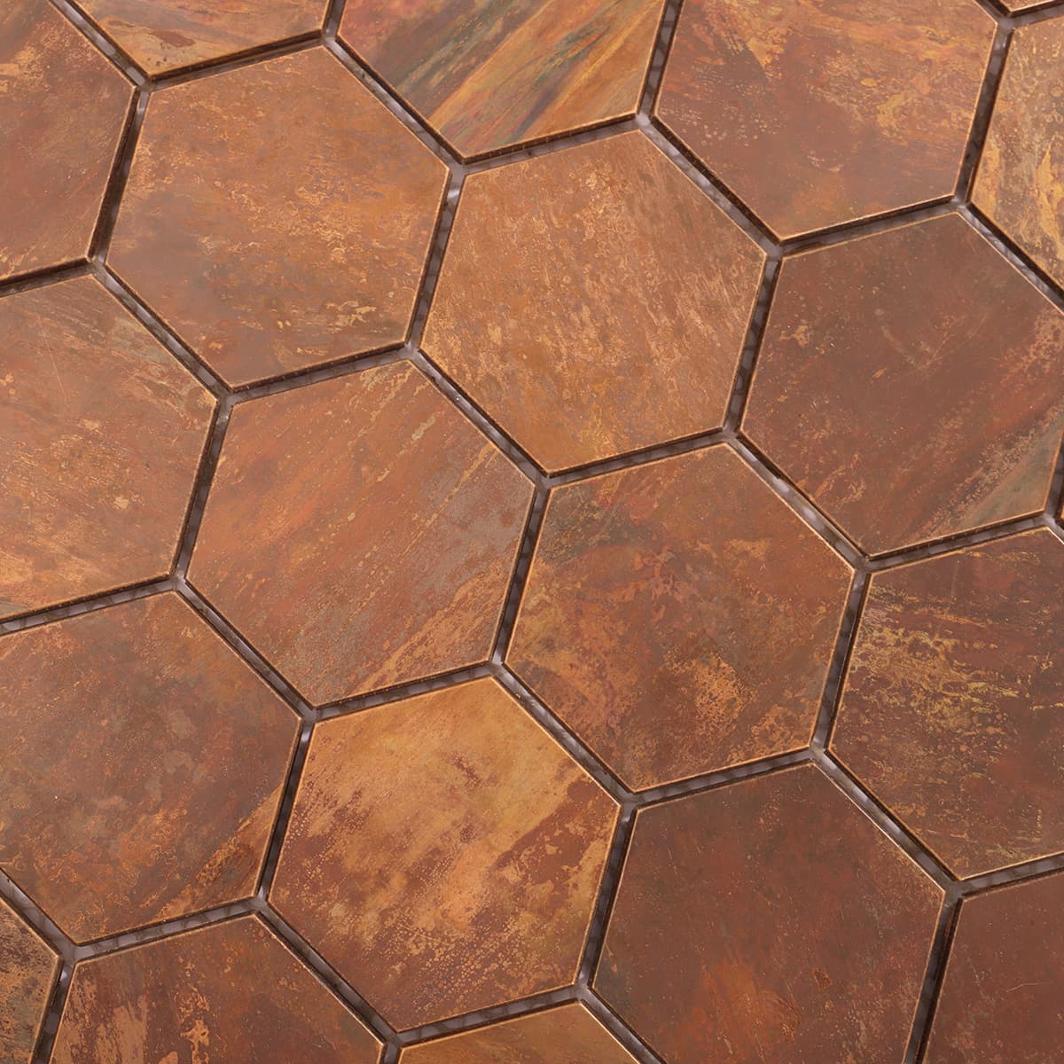 Close-up of copper mosaic