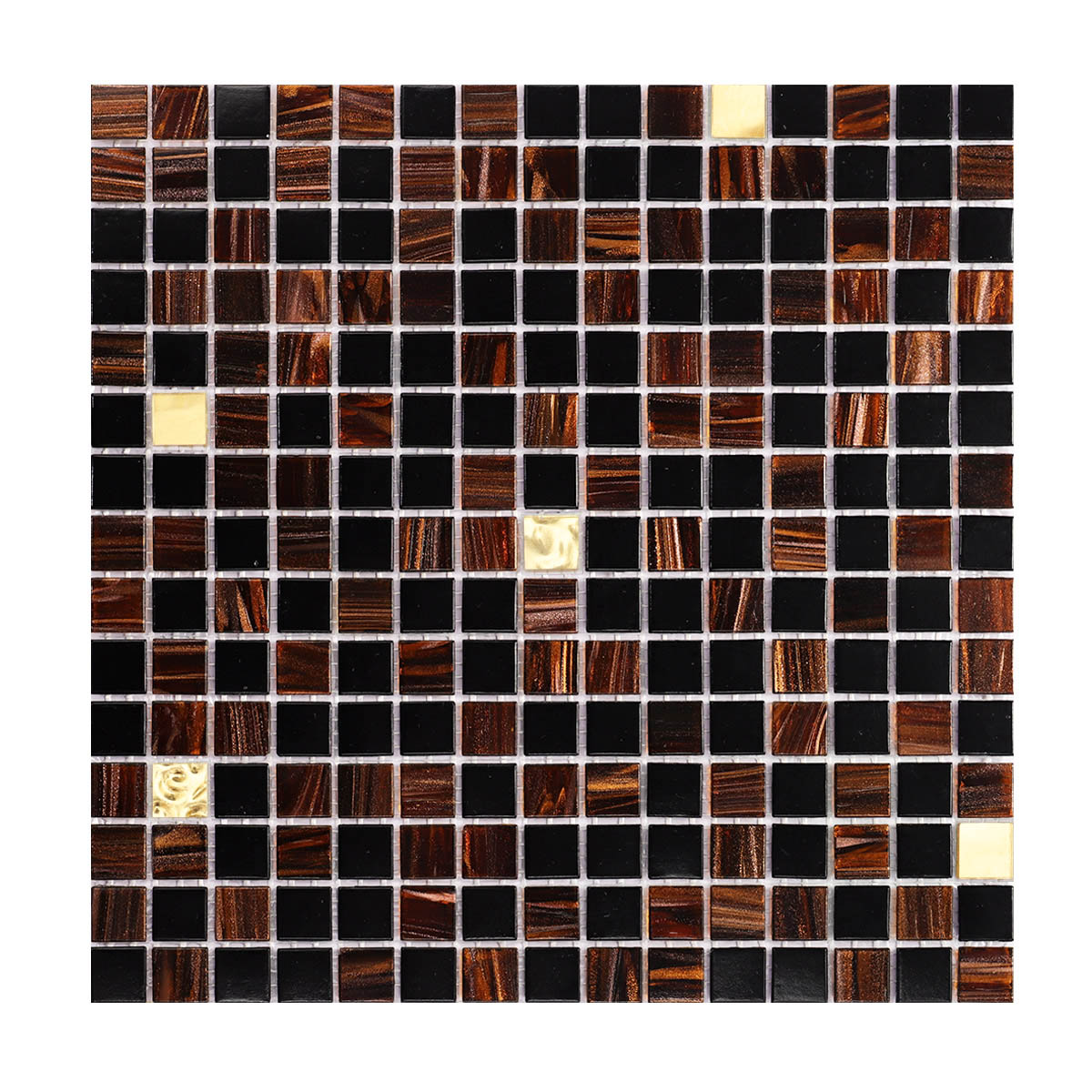 Brown and Black Glass Mosaic Tiles for Wall and Floor 