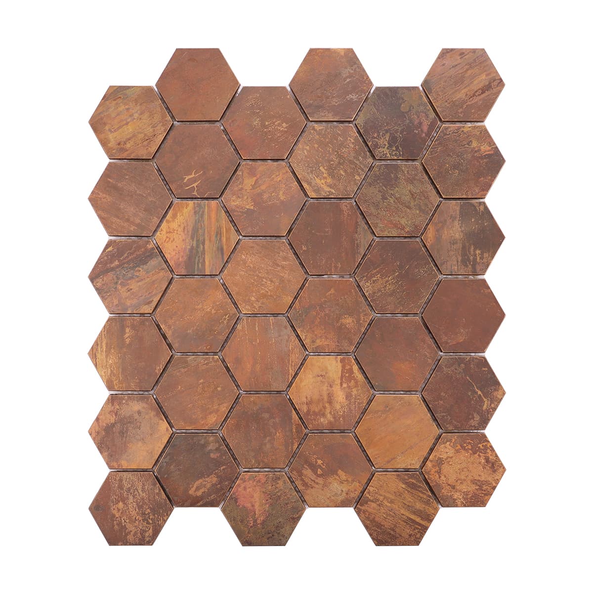 Front view of copper mosaic