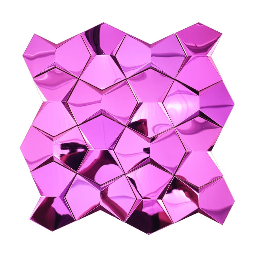 Purple 3D stainless steel geometric wall tile panel