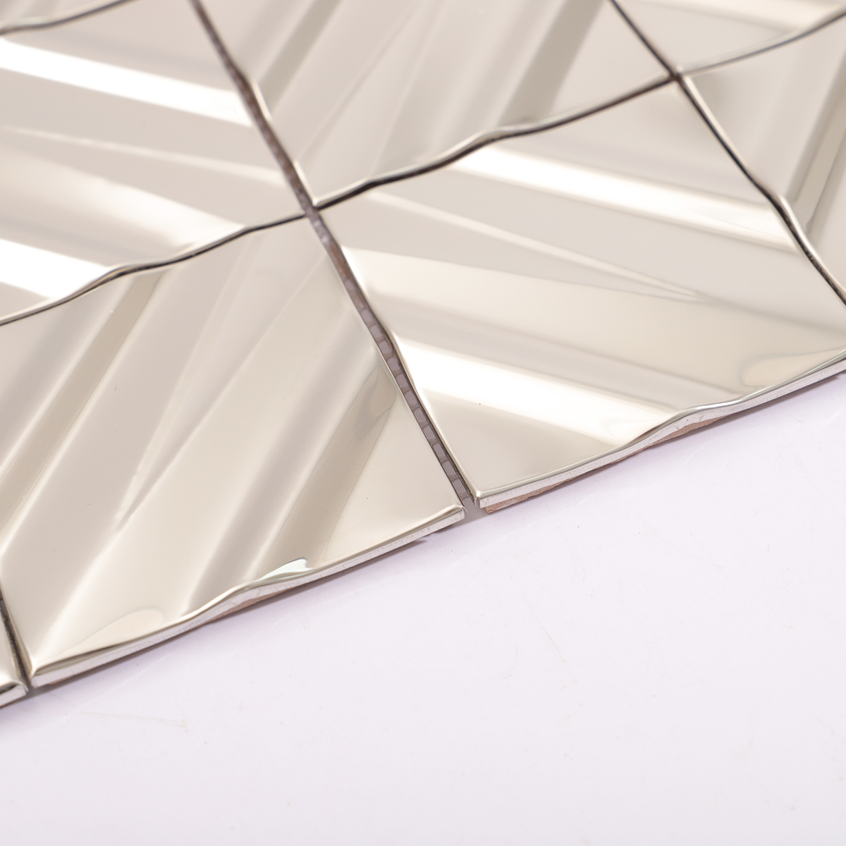 Side view showcasing the depth and structure of the 3D mosaic tiles