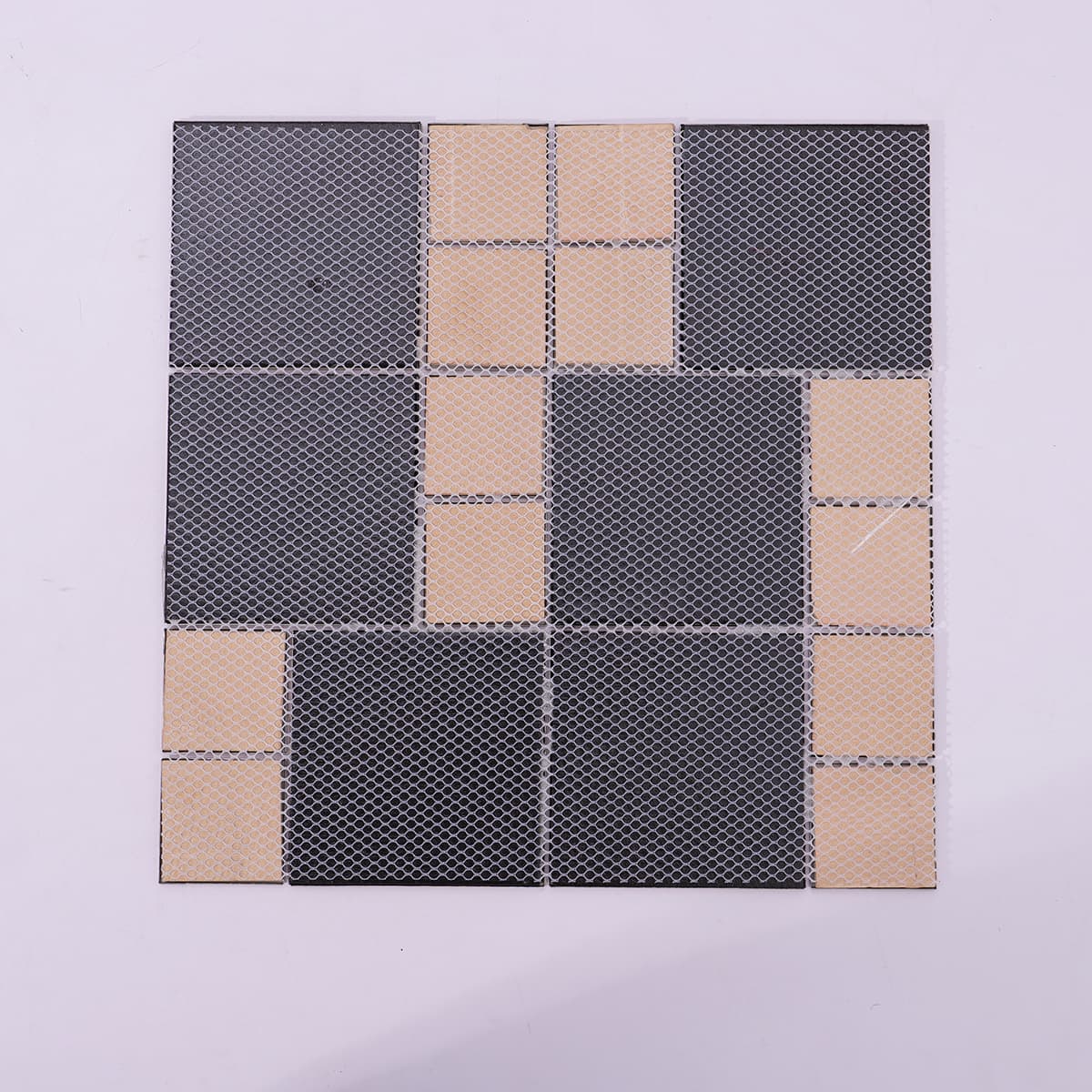 Back mesh of rose gold and red glitter circle mosaic