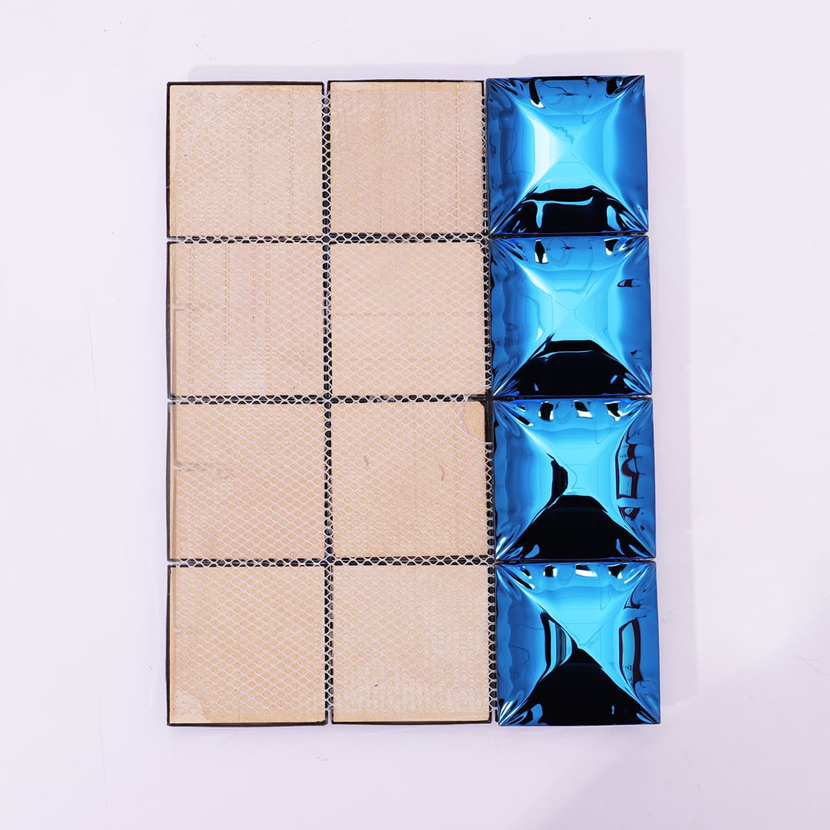 Back mesh-mounted blue mirror stainless steel mosaic tile