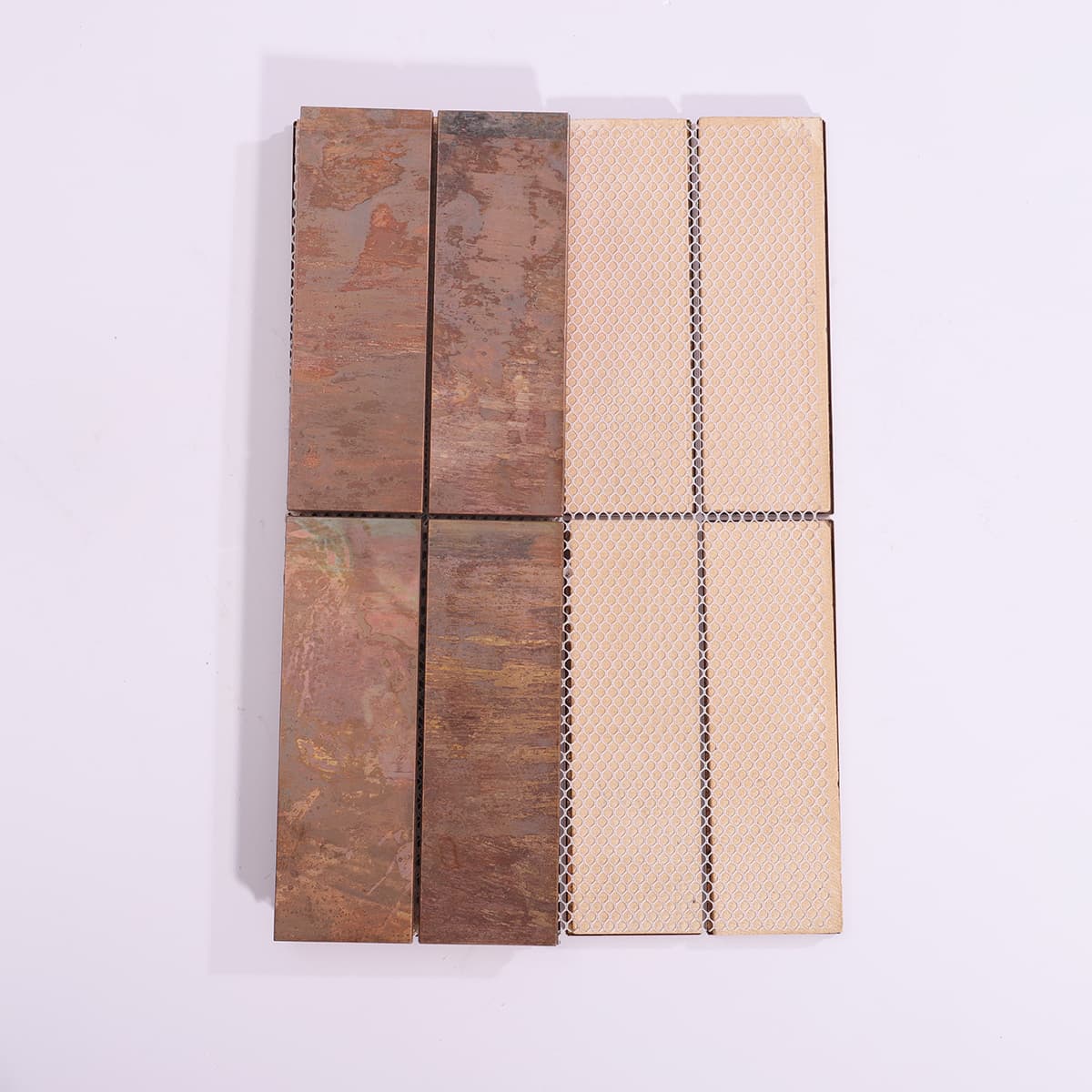 Back mesh of copper mosaic brick shape sheet