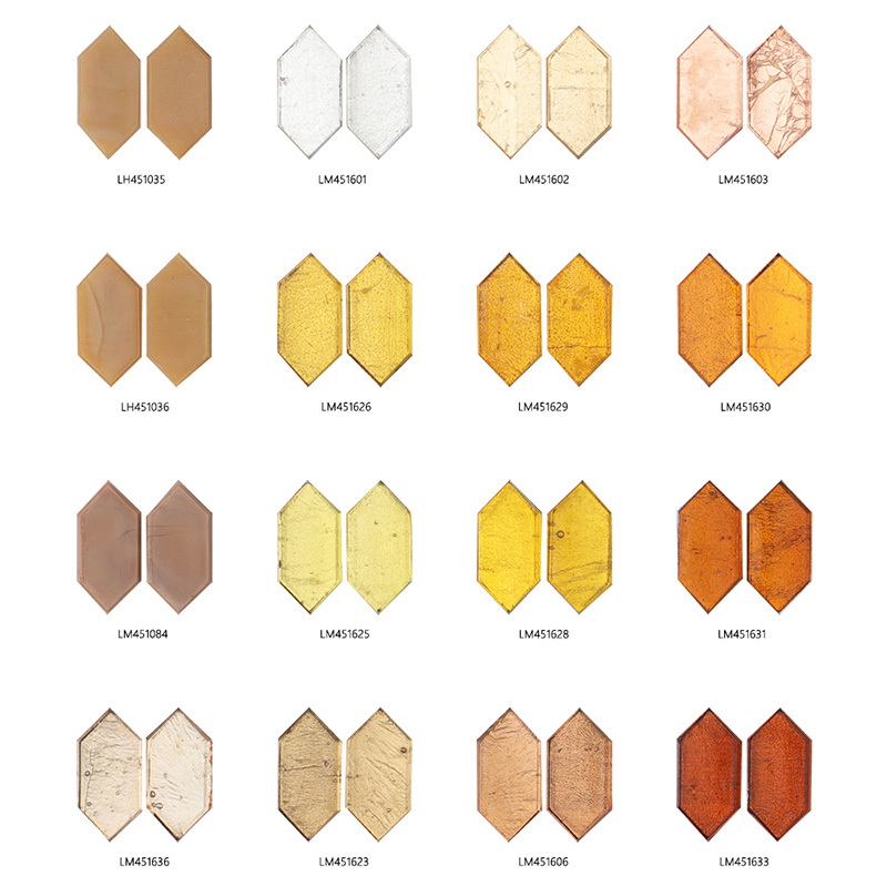 Front view of Picket series mosaic tiles color palettes.