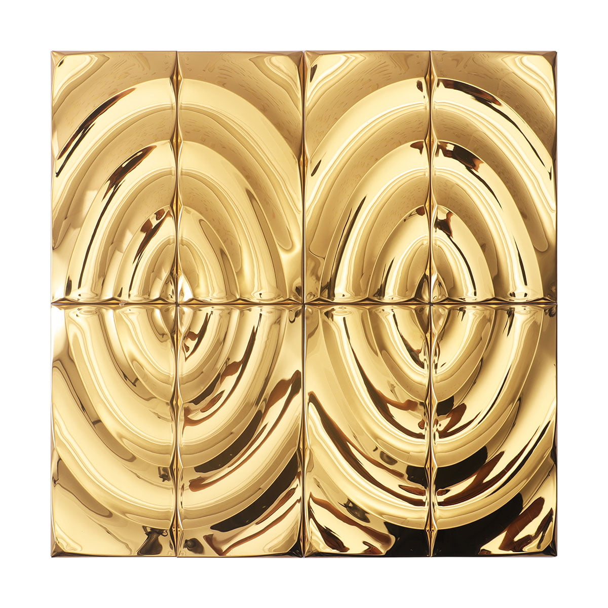 A complete grid of shiny gold wavy tiles arranged in a pattern 