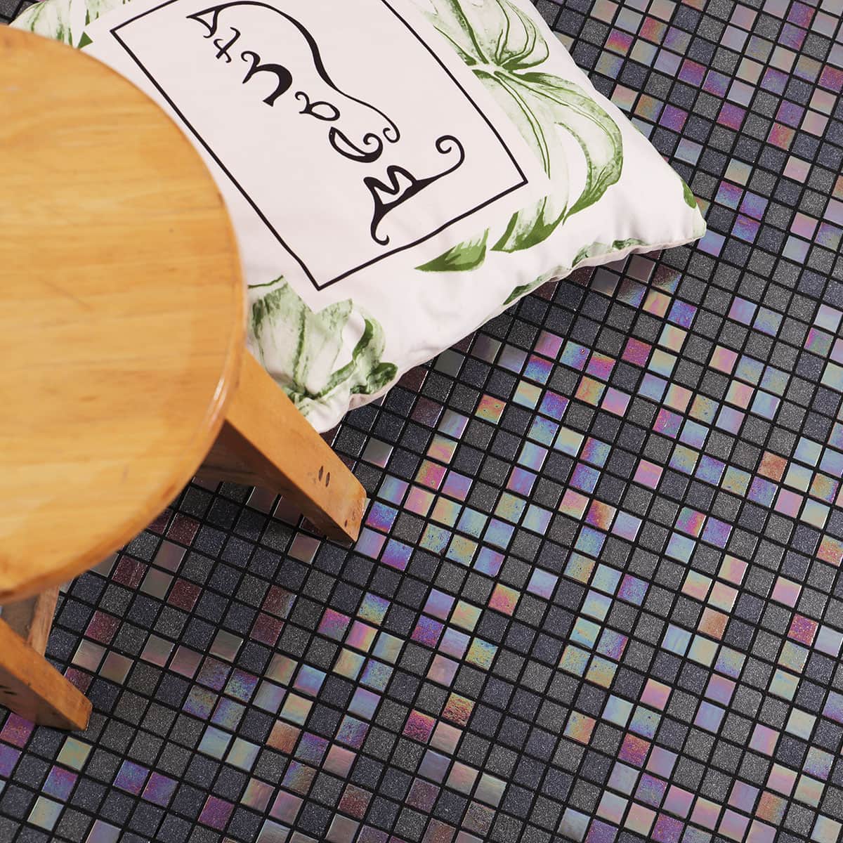  Decorative glass mosaic floor tiles with home decor