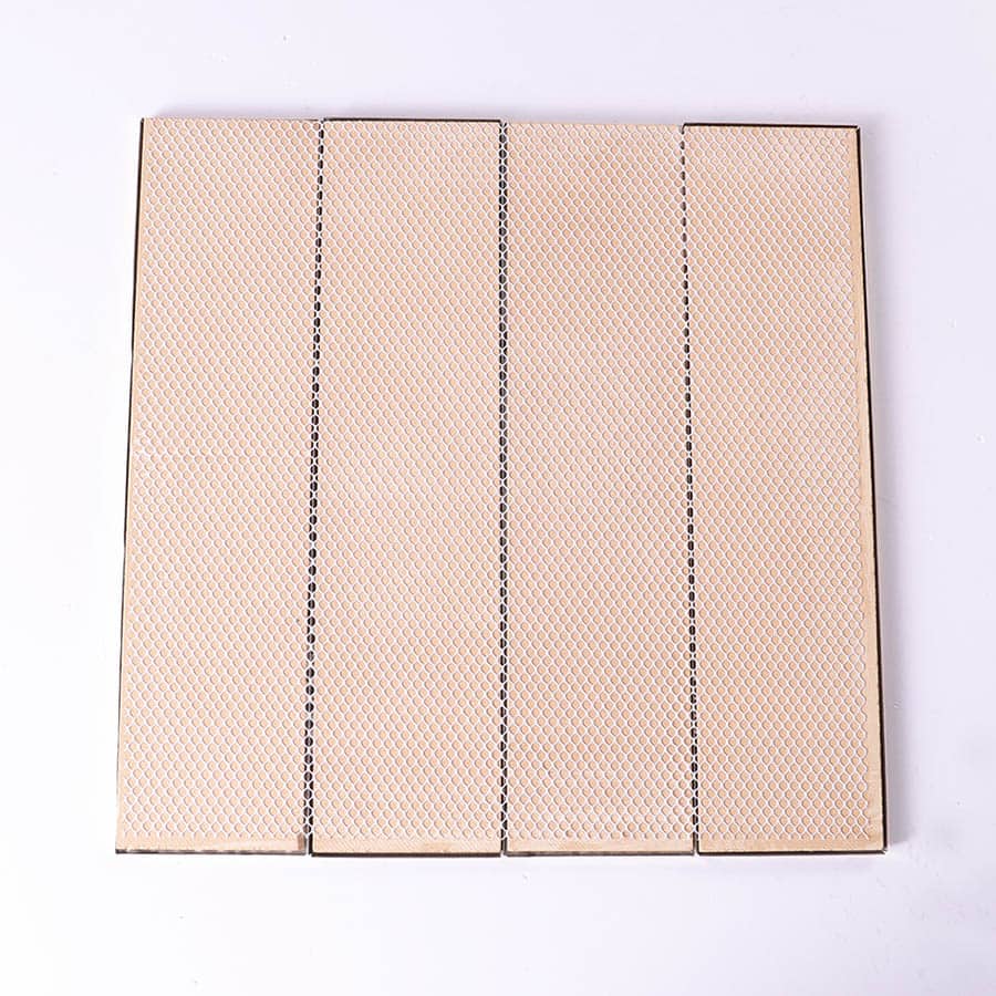 Back mesh design of gold stainless steel vertical subway mosaic tile sheet