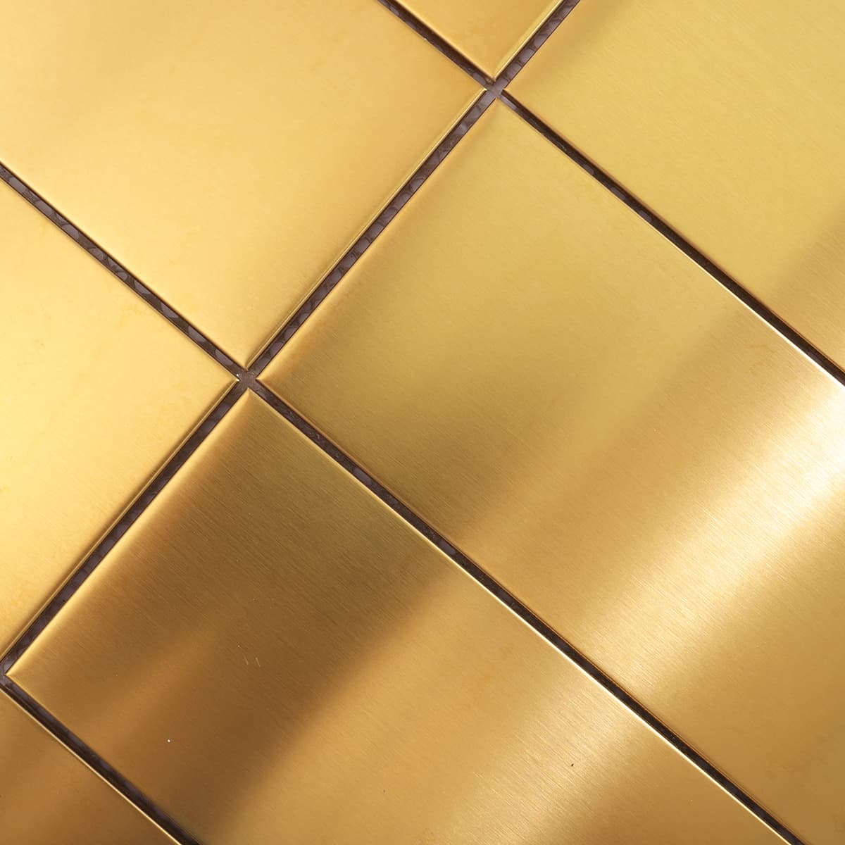Zoomed view of gold stainless steel brushed finish