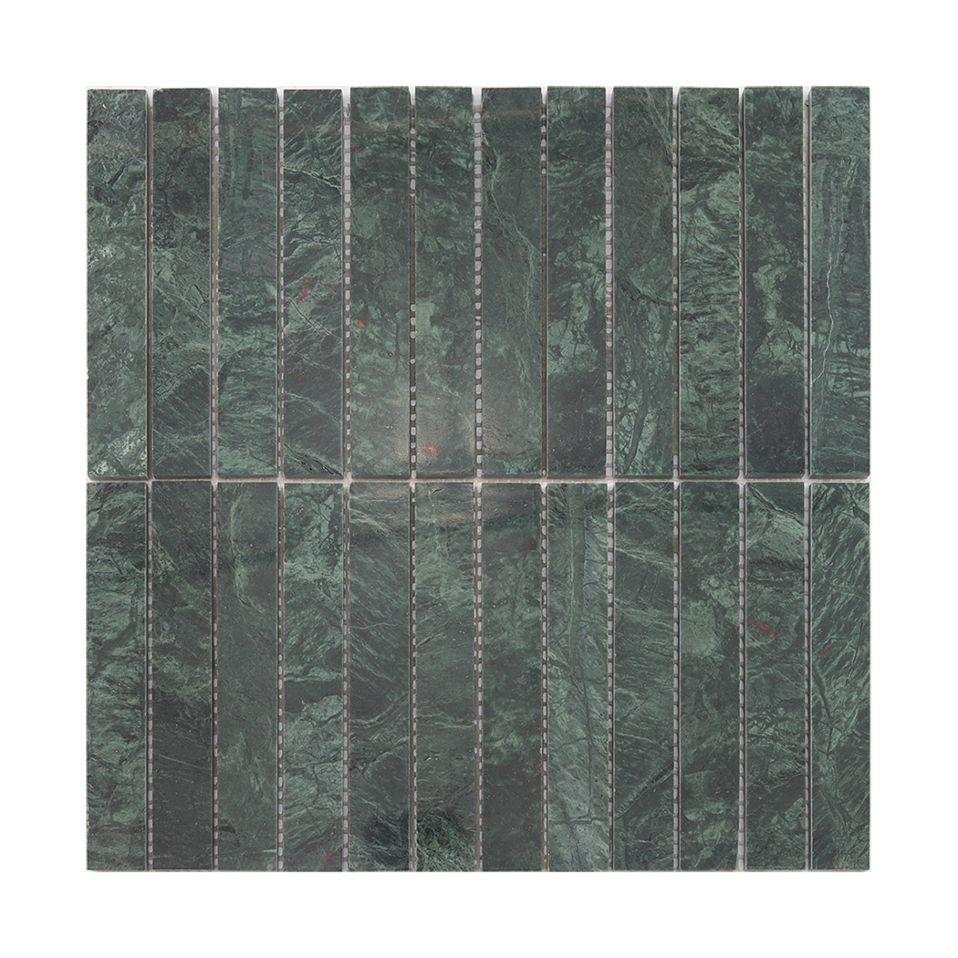 Green marble wide vertical strip tile sheet with size details
