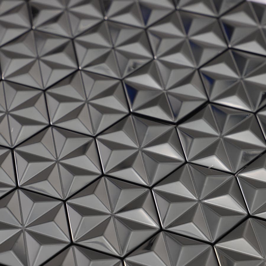 Surface pattern of black 3D hexagon stainless steel tile