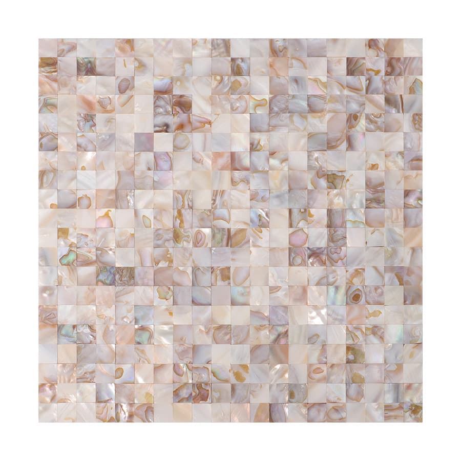 Full sheet of square multicolor natural shell mosaic tile