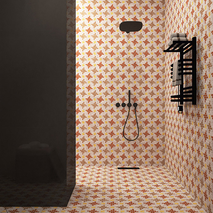 Marble Houndstooth Pixel Mosaic Tiles - Chic Floor & Wall Design