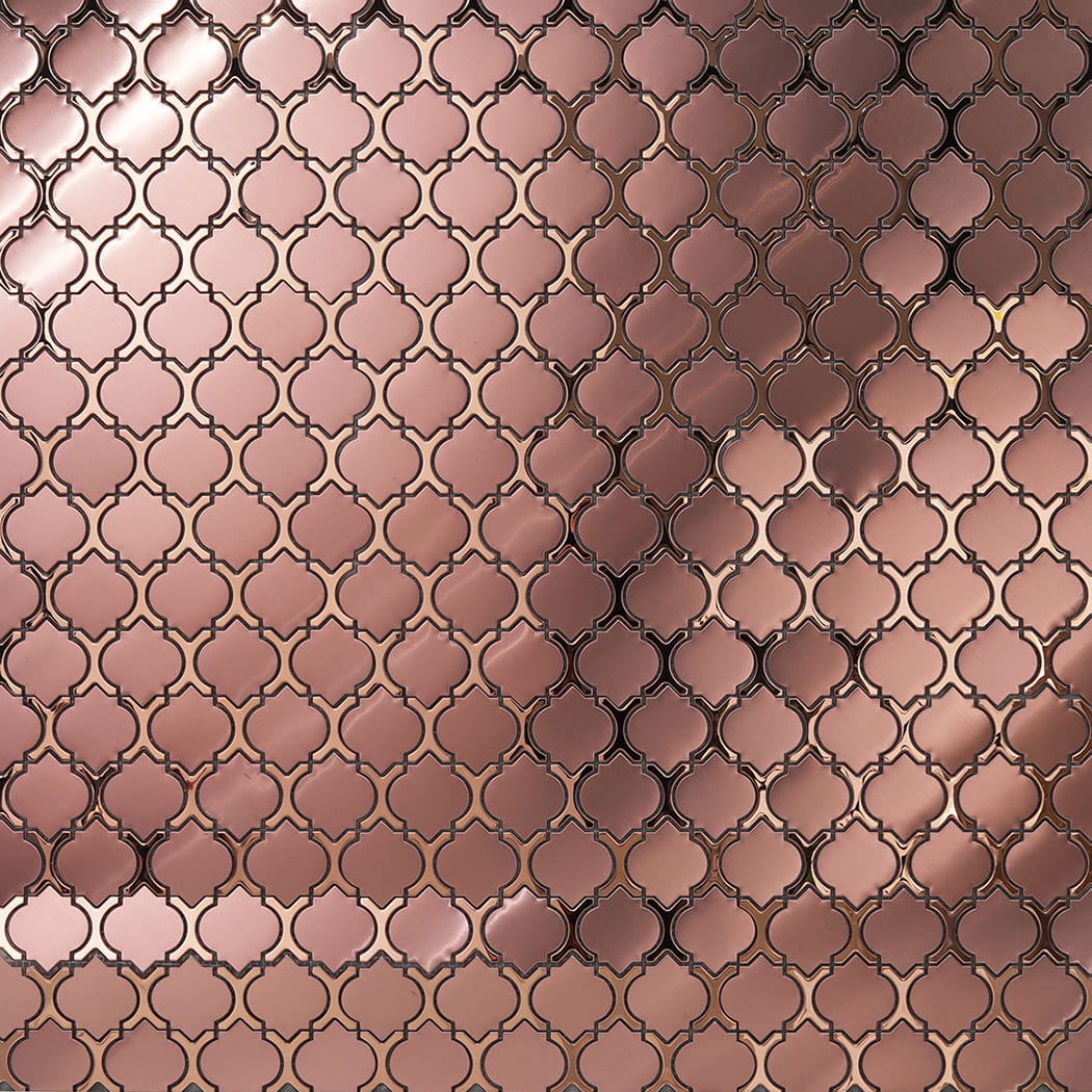 Rose Gold Arabesque Metal Mosaic Tile for Kitchen Backsplash and Bathroom