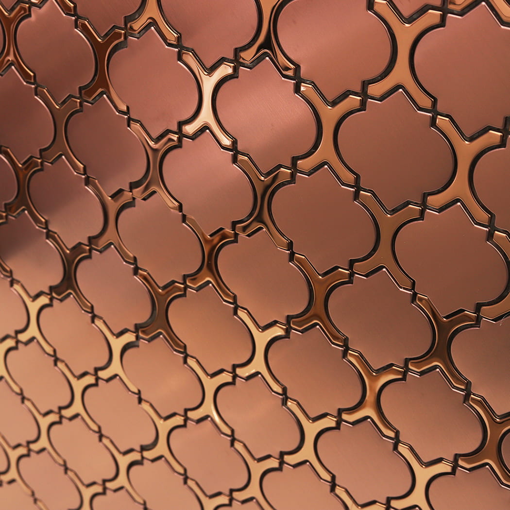 rose gold arabesque mosaic tiles for wall decoration.